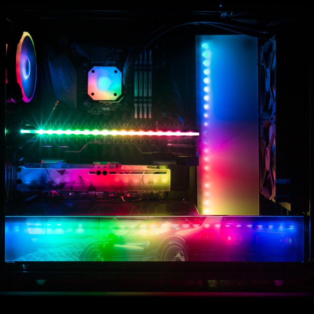 F40 Sunset RGB PSU Shroud Cover - Skie Graphic Studio - V1Tech