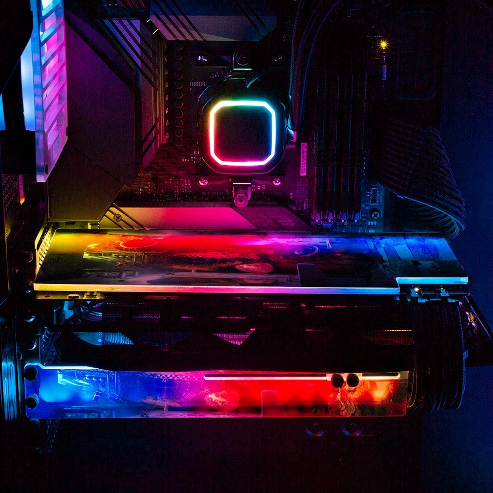 Fall of Coins RGB GPU Support Bracket - Skie Graphic Studio - V1Tech