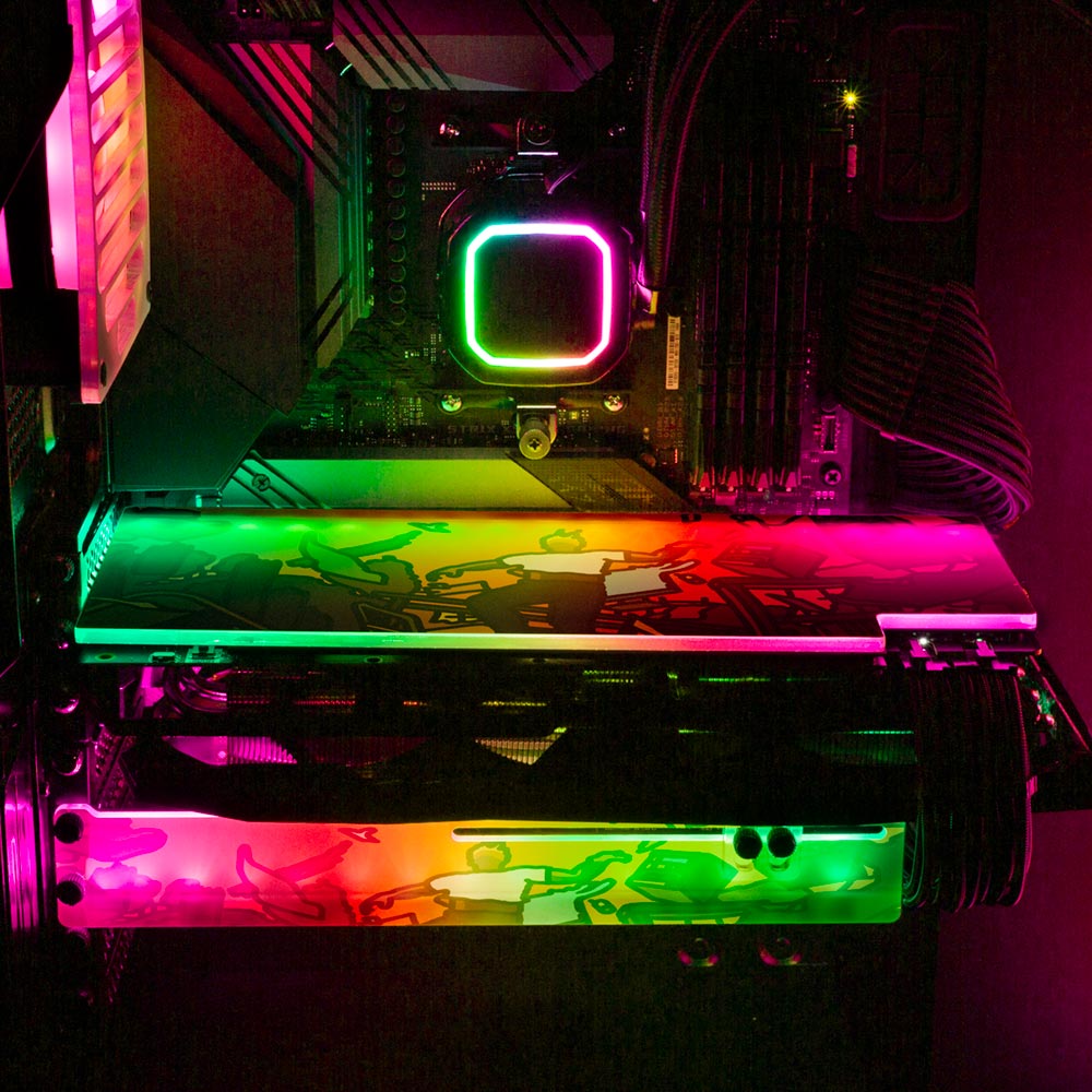 Floating RGB GPU Backplate - Utopia Graphix - V1Tech