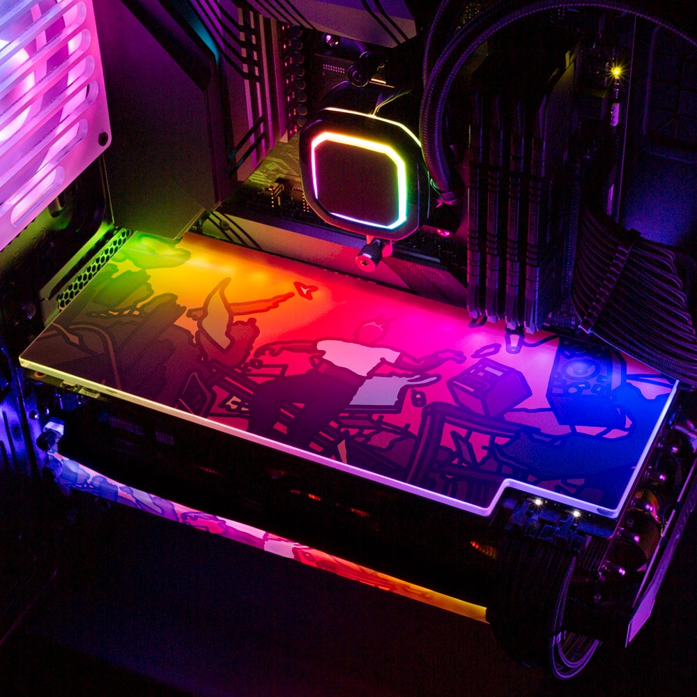 Floating RGB GPU Backplate - Utopia Graphix - V1Tech