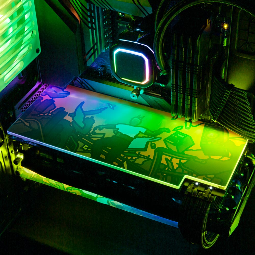 Floating RGB GPU Backplate - Utopia Graphix - V1Tech