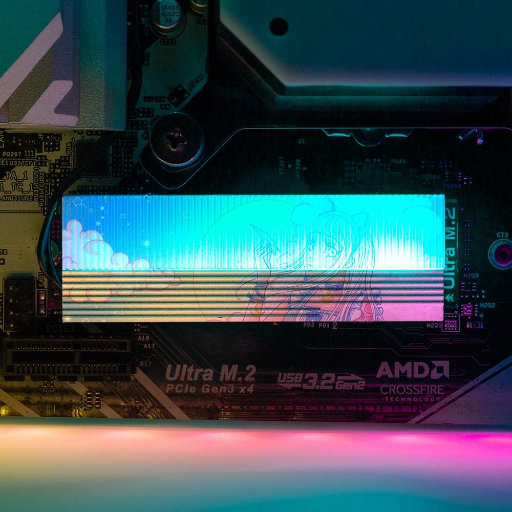 Flying Dreams M.2 Heatsink Cover with ARGB Lighting - Piumeli - V1Tech