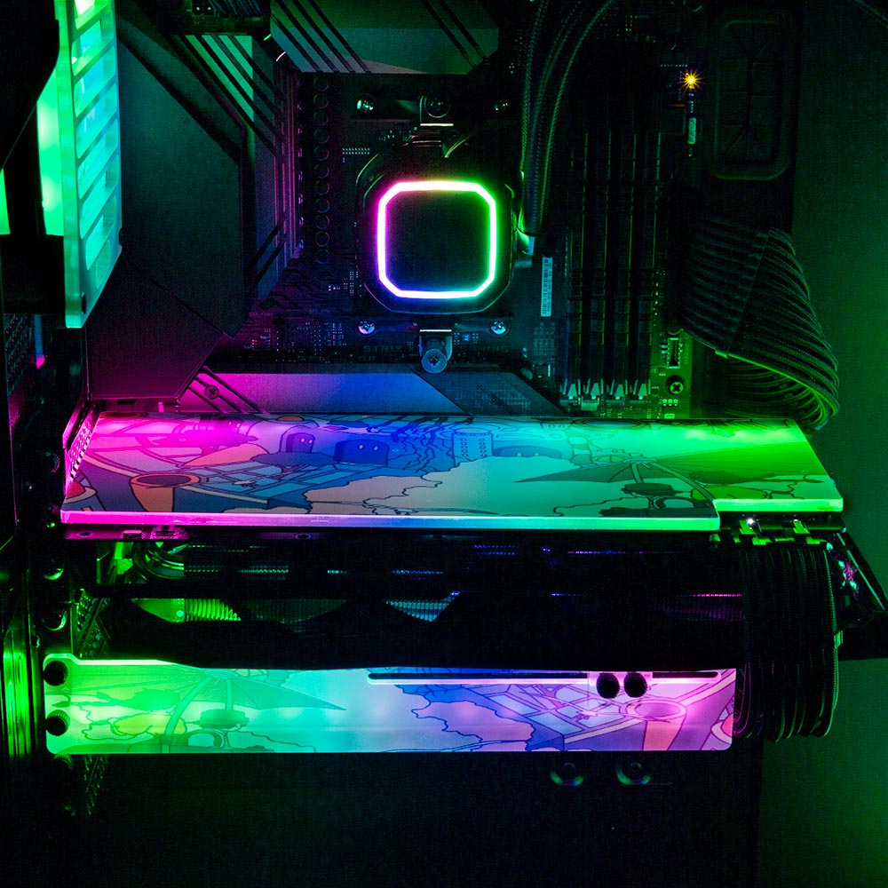 Flying Island RGB GPU Backplate - Seerlight - V1Tech