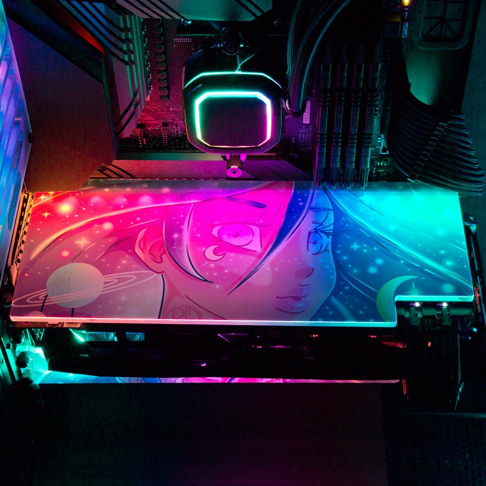 Galaxy Hair RGB GPU Backplate - Piumeli - V1Tech