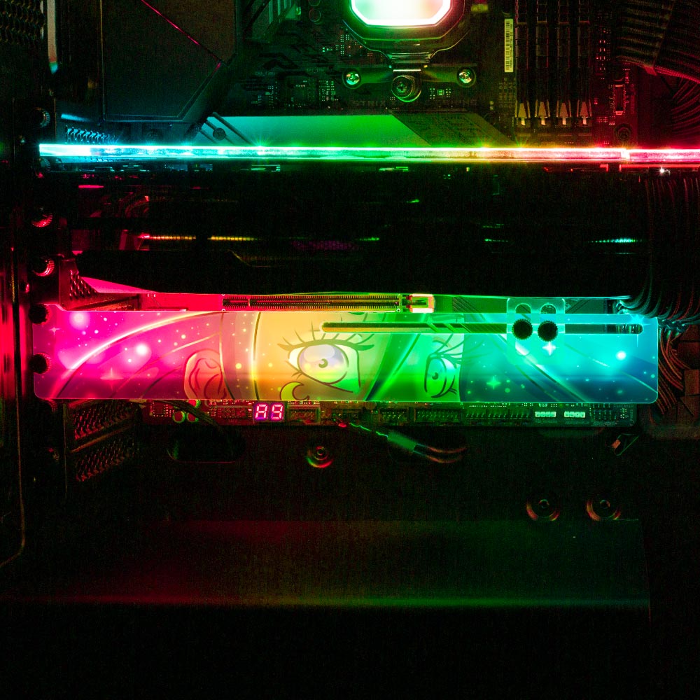 Galaxy Hair RGB GPU Support Bracket - Piumeli - V1Tech