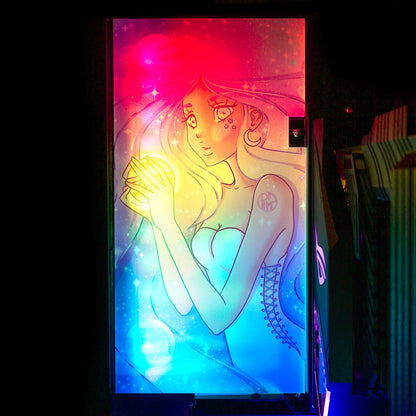 Galaxy Pastel Girl Lian Li O11 and Dynamic and XL Rear Panel Plate Cover with ARGB LED Lighting - Piumeli - V1Tech