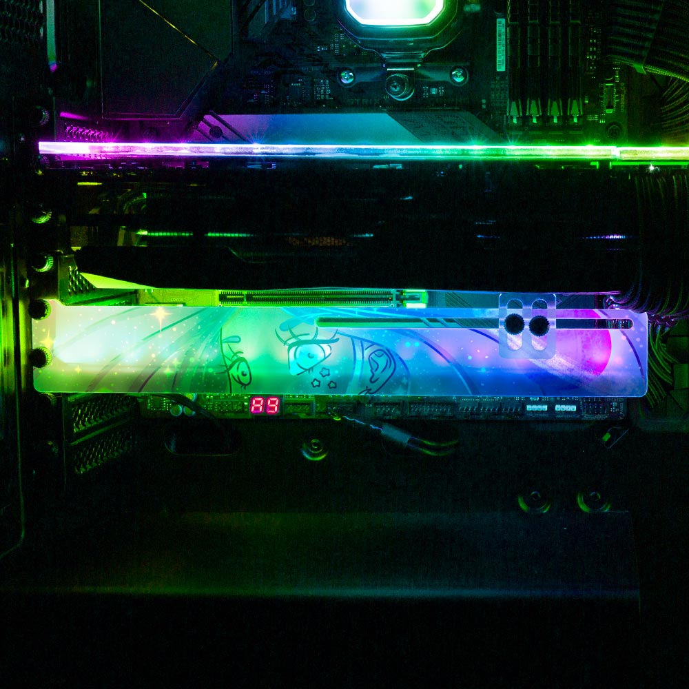 Galaxy Pastel Girl RGB GPU Support Bracket - Piumeli - V1Tech