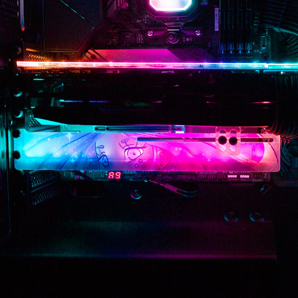 Galaxy Pastel Girl RGB GPU Support Bracket - Piumeli - V1Tech