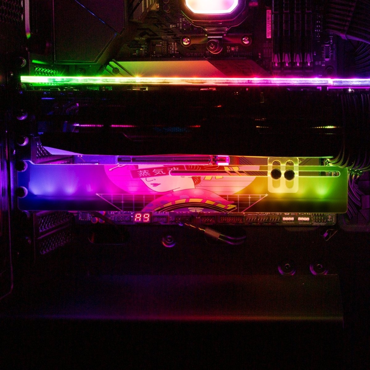 Geisha Wave RGB GPU Support Bracket - Vincent Trinidad Art - V1Tech