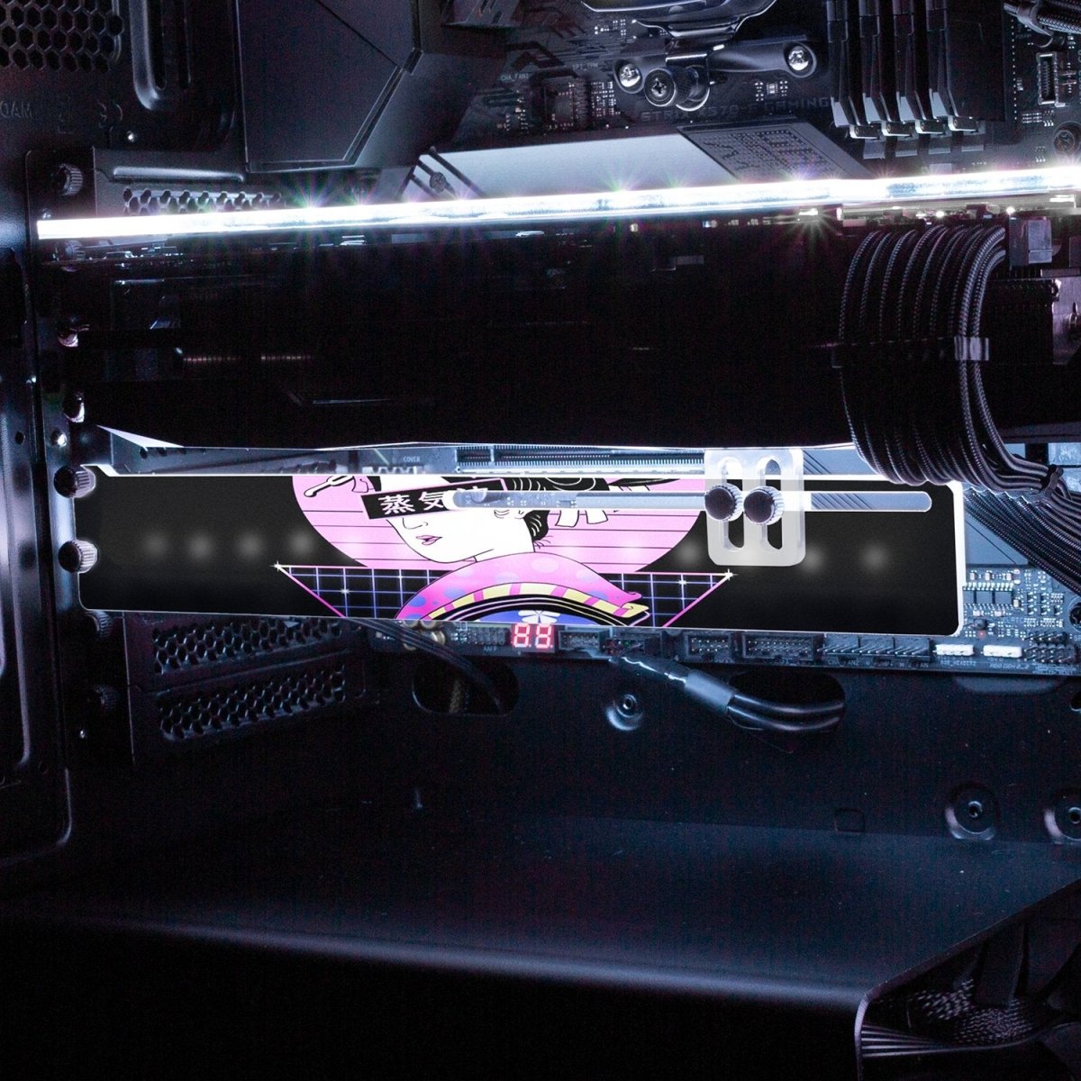 Geisha Wave RGB GPU Support Bracket - Vincent Trinidad Art - V1Tech