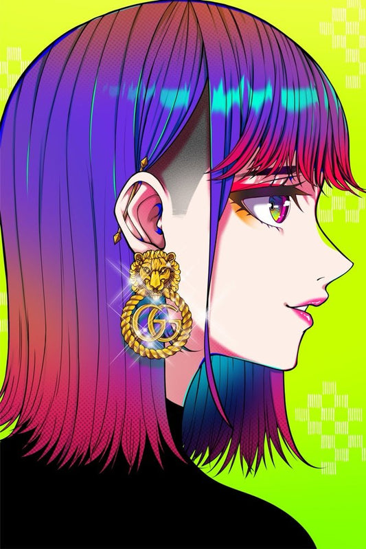 GG Earrings Plexi Glass Wall Art - Tonakai Art - V1Tech