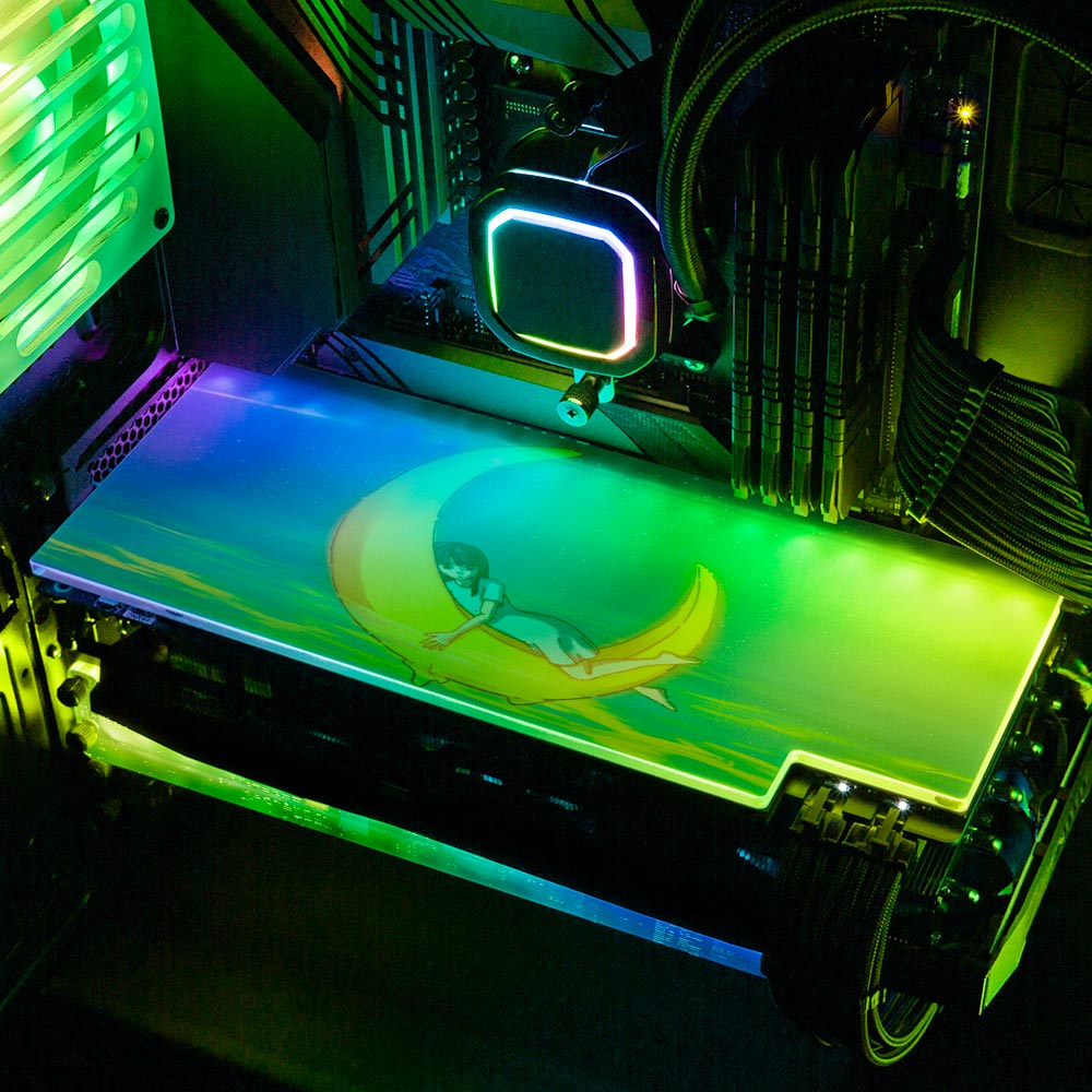 Girl On the the Moon RGB GPU Backplate - Seerlight - V1Tech