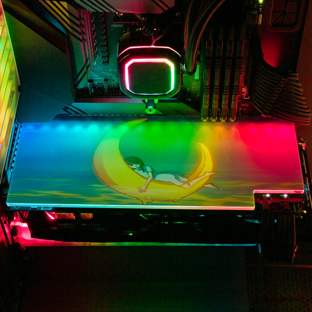 Girl On the the Moon RGB GPU Backplate - Seerlight - V1Tech