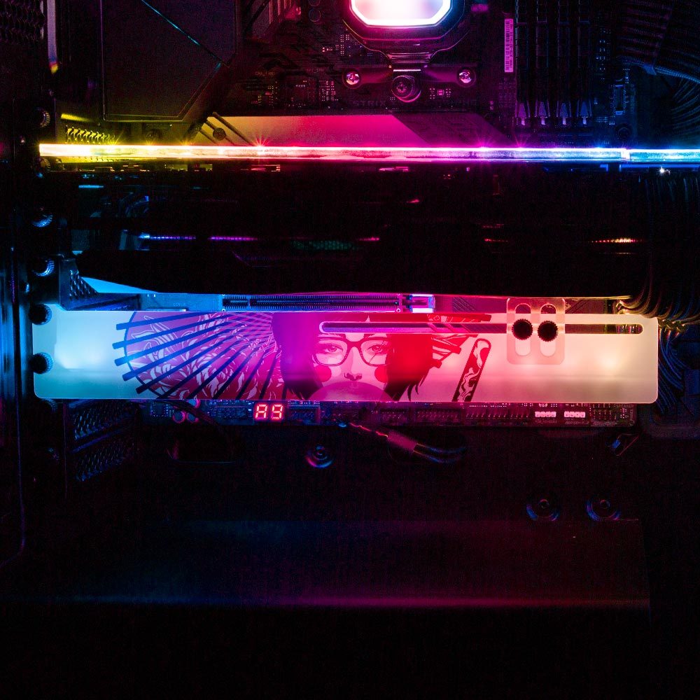 Gum Geisha RGB GPU Support Bracket - HeyMoonly - V1Tech