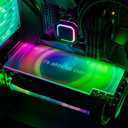 Hang In There RGB GPU Backplate - Guedda HM - V1Tech