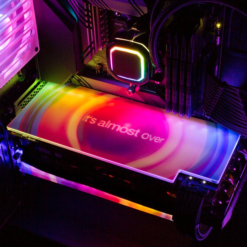 Hang In There RGB GPU Backplate - Guedda HM - V1Tech