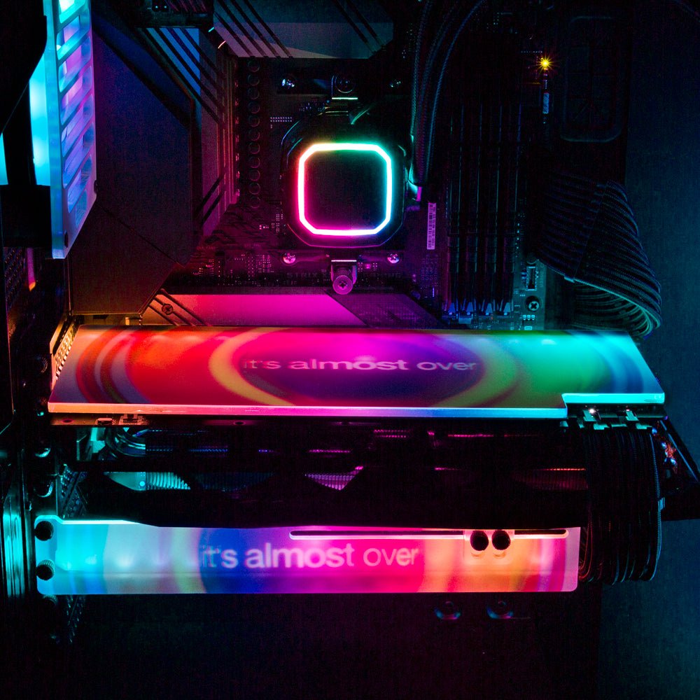 Hang In There RGB GPU Backplate - Guedda HM - V1Tech