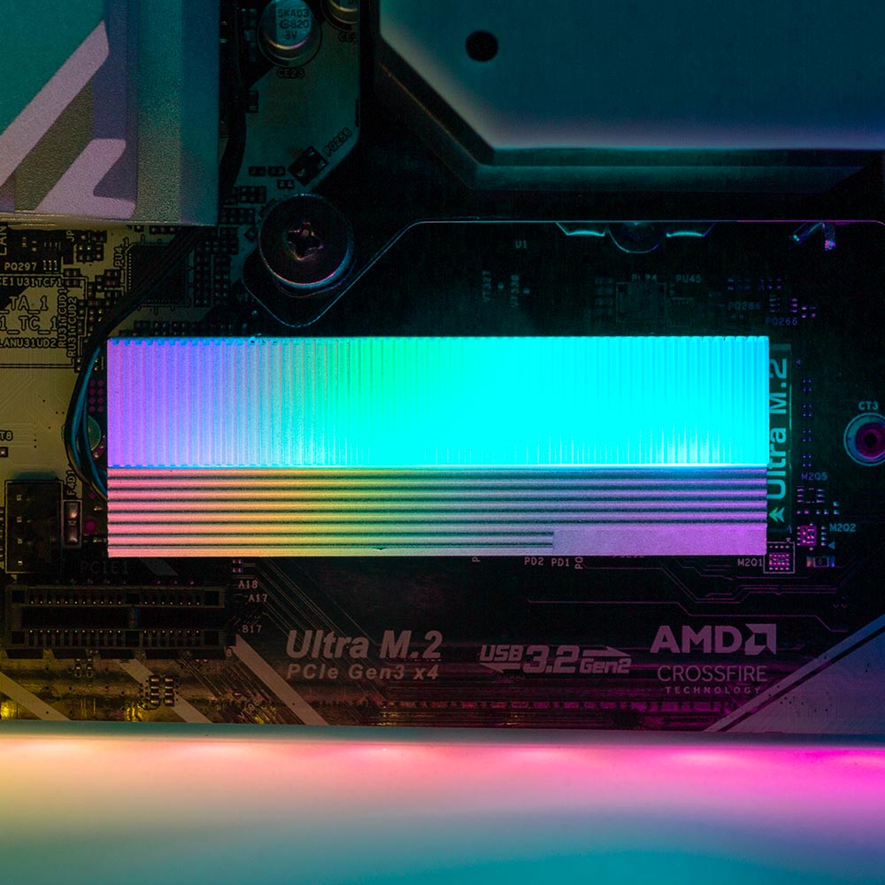 Hologram M.2 Heatsink Cover with ARGB Lighting - Javilostcontrol - V1Tech