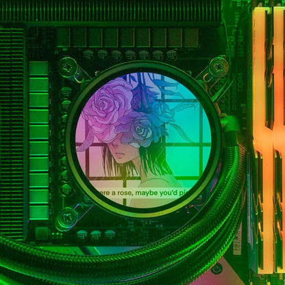 If I Were A Rose AIO Cover for DeepCool Castle 240EX 280EX 360EX Addressable RGB - Annicelric - V1Tech