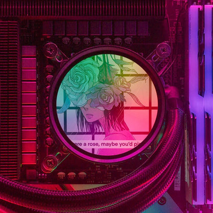 If I Were A Rose AIO Cover for DeepCool Castle 240EX 280EX 360EX Addressable RGB - Annicelric - V1Tech