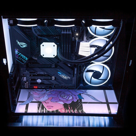 If I Were A Rose Lian Li O11 Dynamic and XL Bottom Panel Plate Cover with ARGB LED Lighting - Annicelric - V1Tech