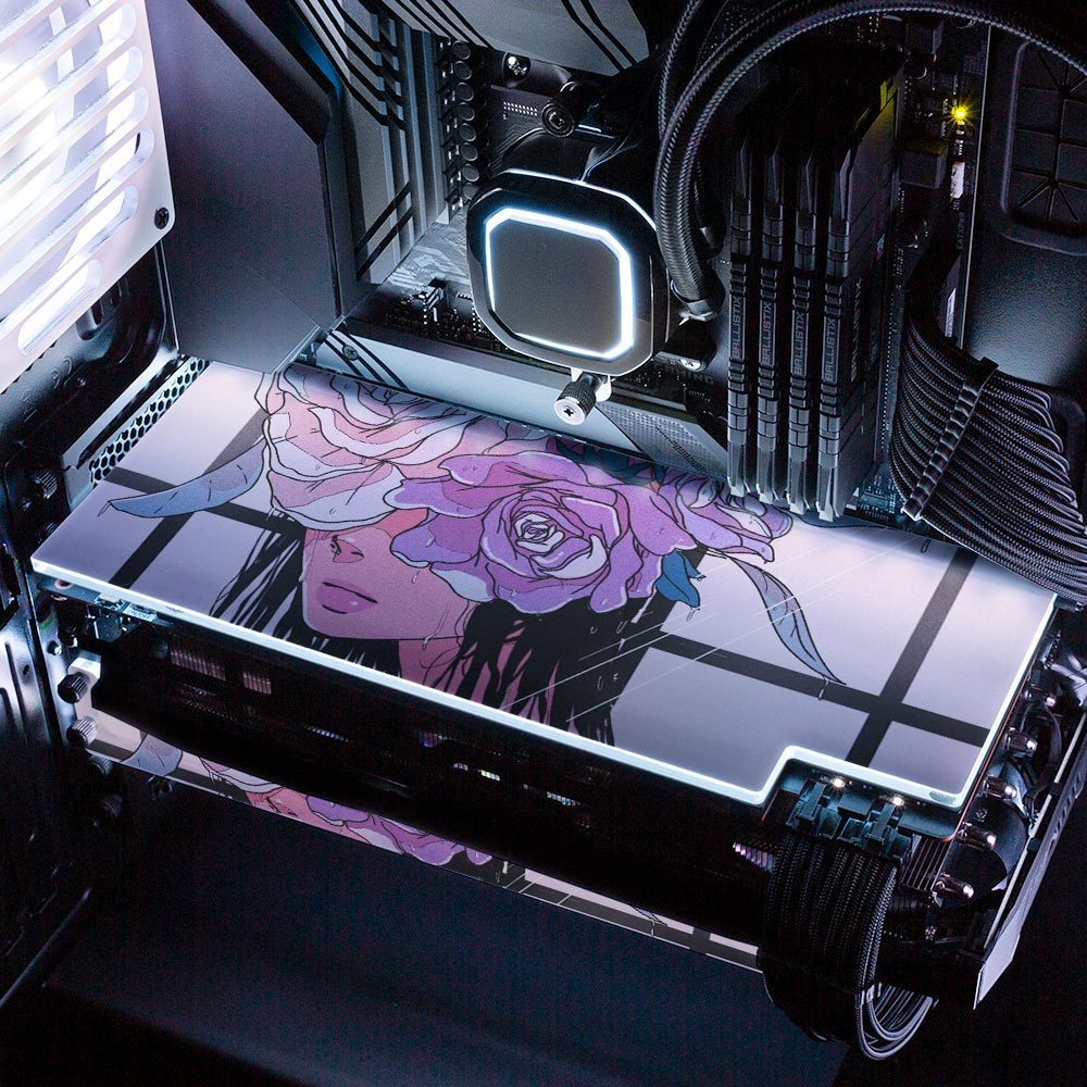 If I Were A Rose RGB GPU Backplate - Annicelric - V1Tech