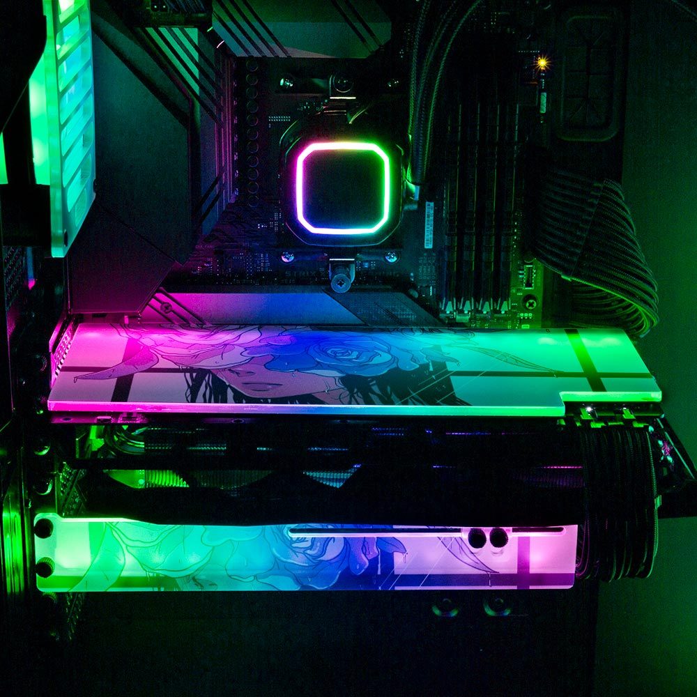 If I Were A Rose RGB GPU Backplate - Annicelric - V1Tech