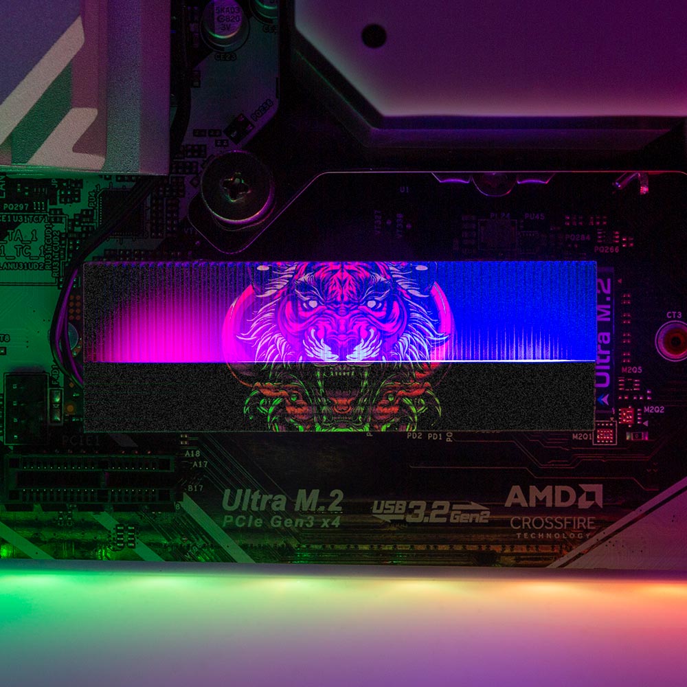 Immortal Tiger M.2 Heatsink Cover with ARGB Lighting - Daniele Caruso - V1Tech