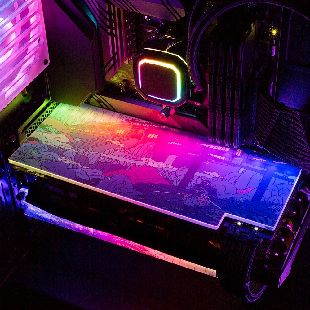 Japanese Ghost RGB GPU Backplate - Seerlight - V1Tech