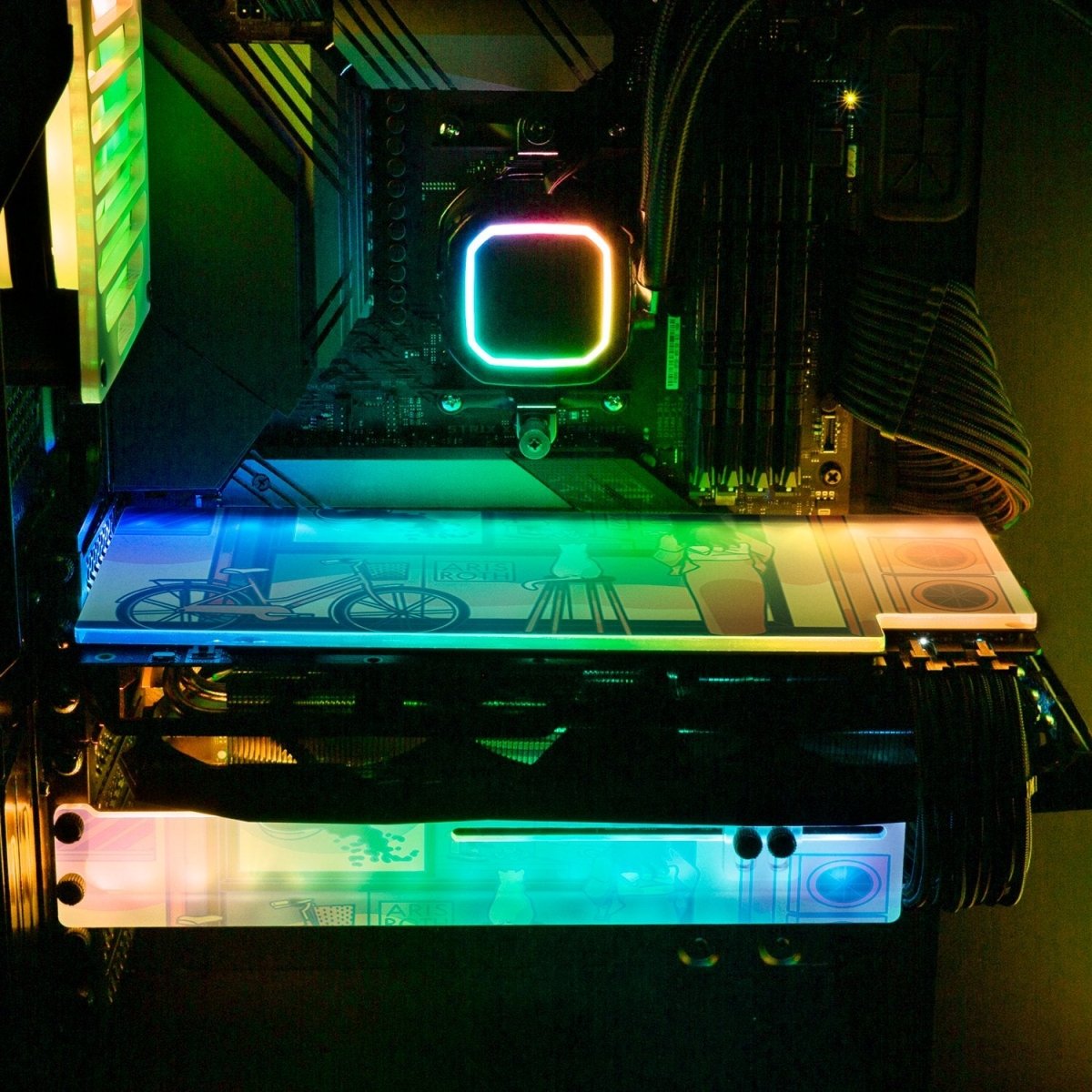 Late Night Cafe RGB GPU Backplate - Aris Roth - V1Tech