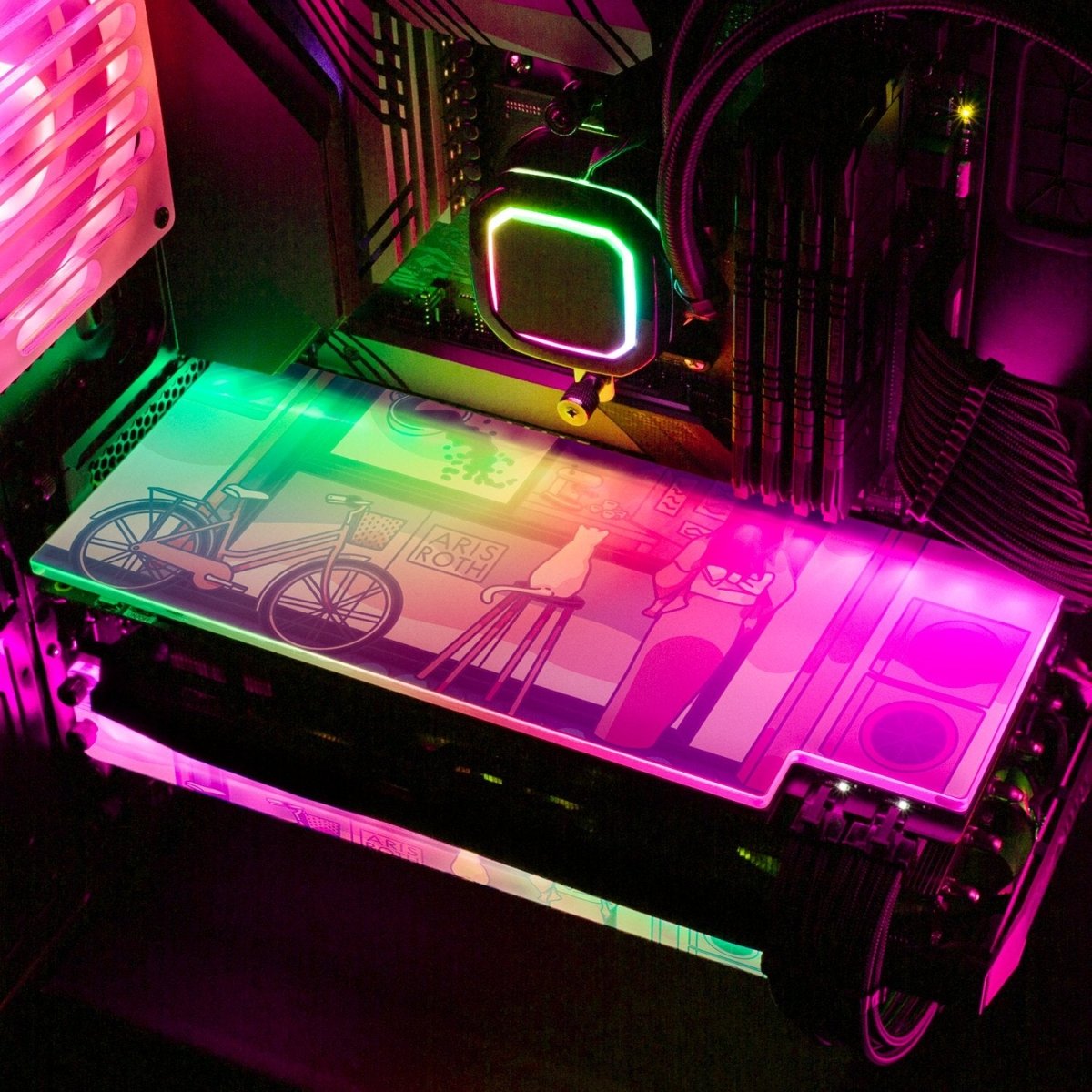 Late Night Cafe RGB GPU Backplate - Aris Roth - V1Tech