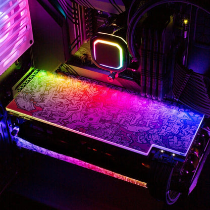 Lines of Tower Sunset RGB GPU Backplate - Dune Haggar - V1Tech