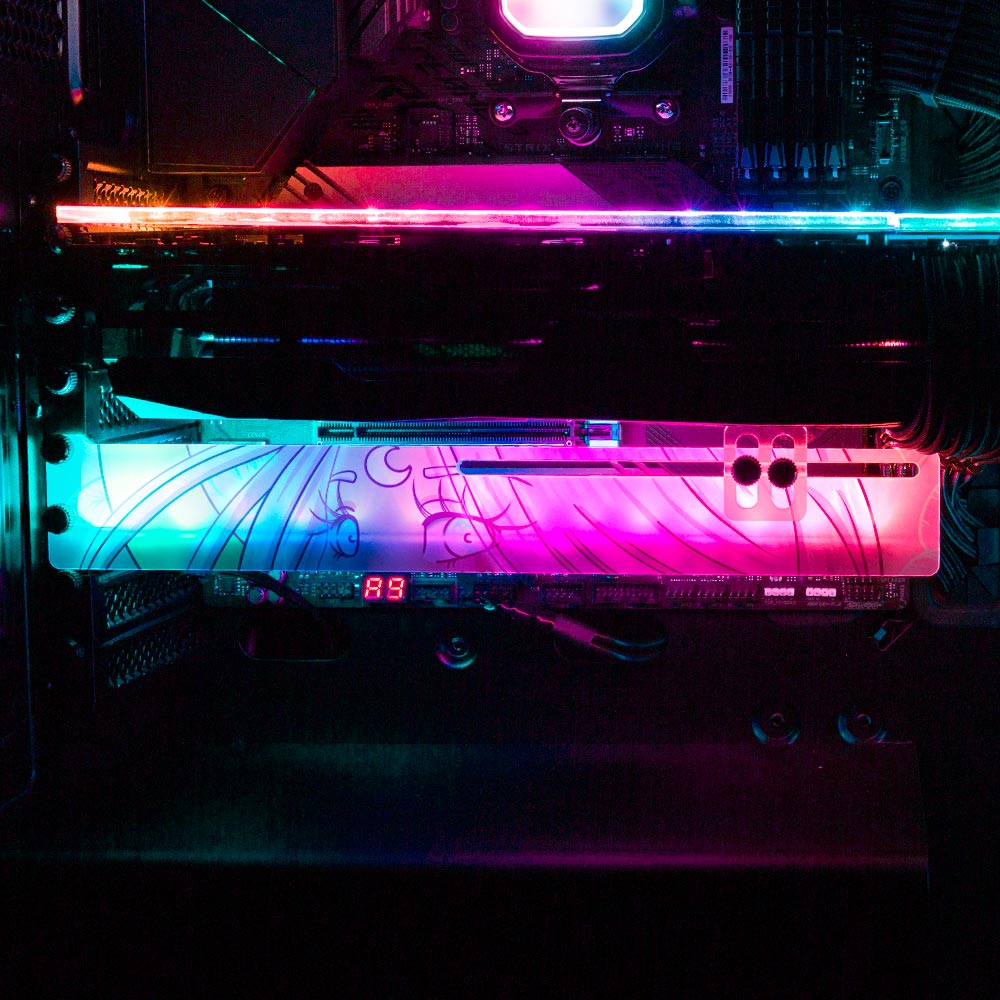 Looking At You RGB GPU Support Bracket - Piumeli - V1Tech