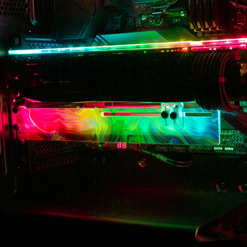 Lost to Memories RGB GPU Support Bracket - Geoglyser - V1Tech