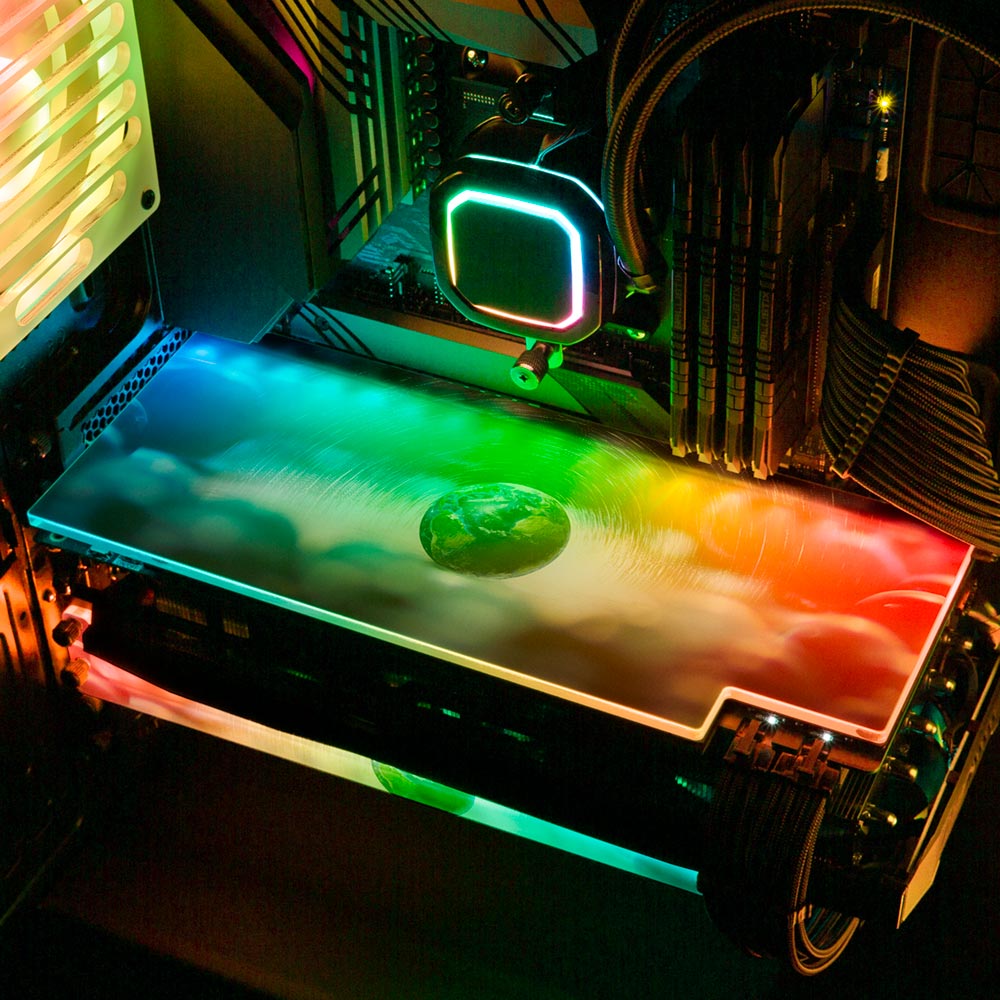 Marble Earth RGB GPU Backplate - Ismaeel Shaikh - V1Tech