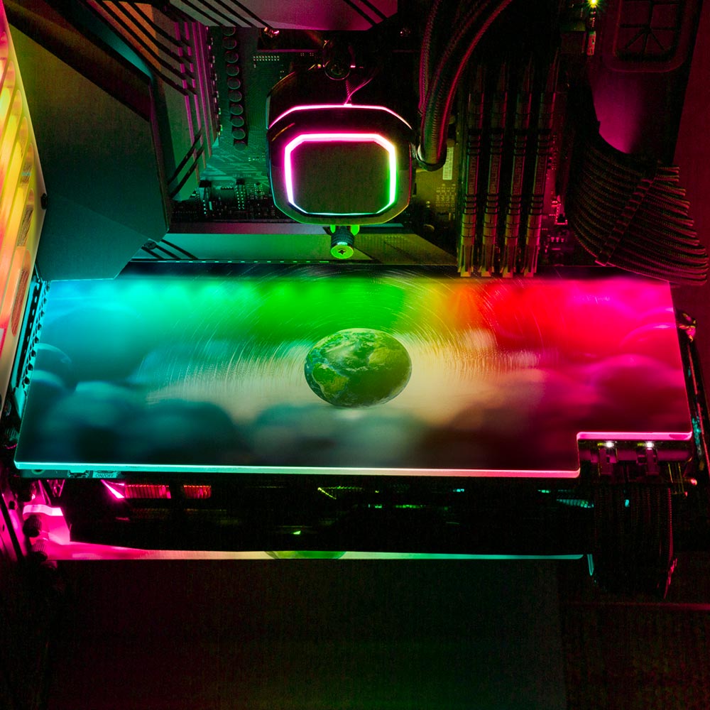 Marble Earth RGB GPU Backplate - Ismaeel Shaikh - V1Tech