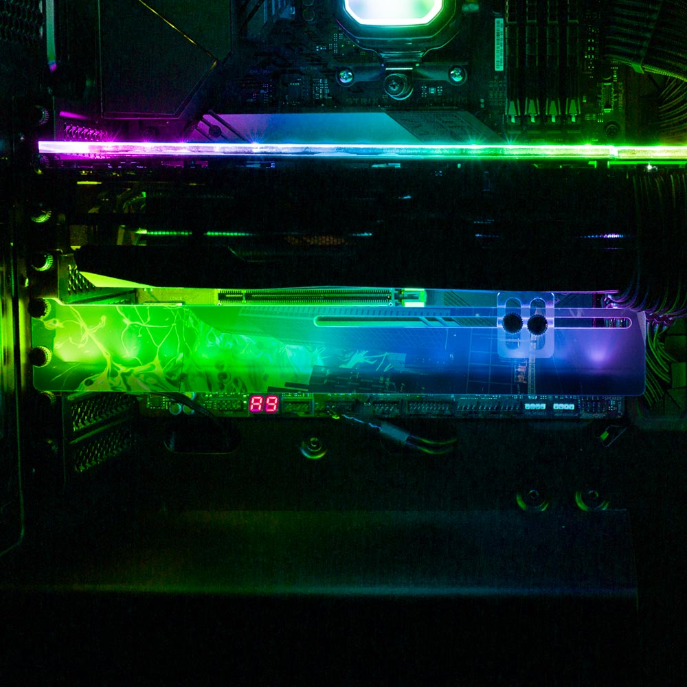 Midnight City RGB GPU Support Bracket - Geoglyser - V1Tech