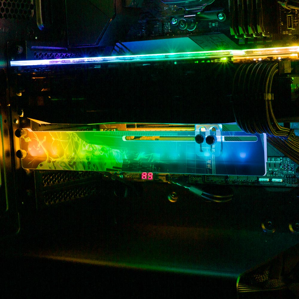 Midnight City RGB GPU Support Bracket - Geoglyser - V1Tech