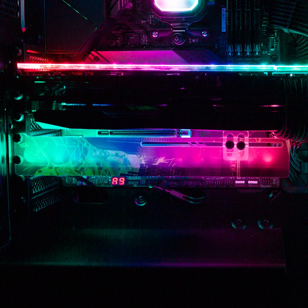 Midnight City RGB GPU Support Bracket - Geoglyser - V1Tech