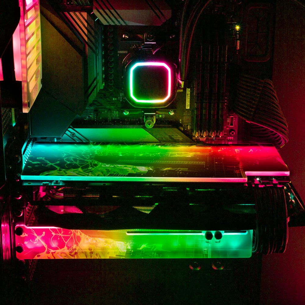 Midnight City RGB GPU Support Bracket - Geoglyser - V1Tech