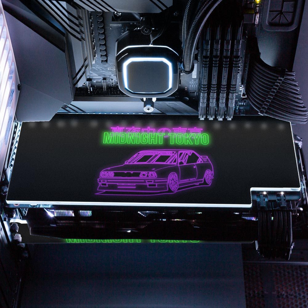 Midnight Tokyo E30 RGB GPU Backplate - In House - V1Tech