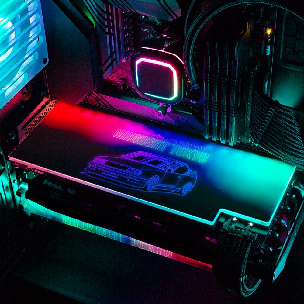 Midnight Tokyo E30 RGB GPU Backplate - In House - V1Tech