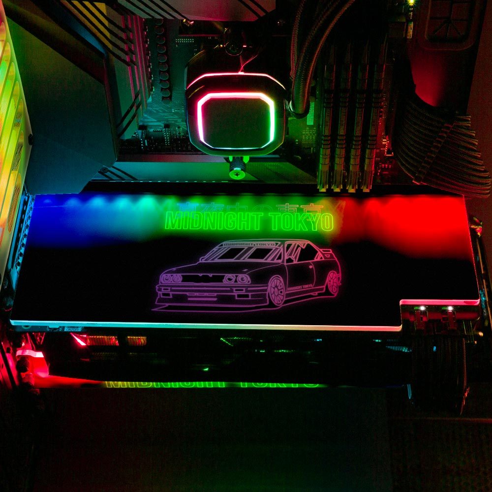 Midnight Tokyo E30 RGB GPU Backplate - In House - V1Tech