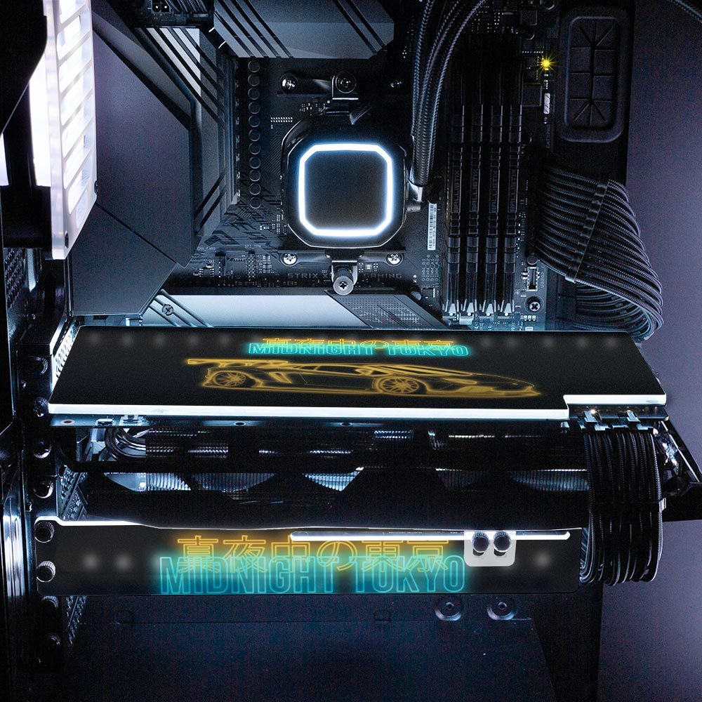 Midnight Tokyo Liberty RGB GPU Backplate - In House - V1Tech