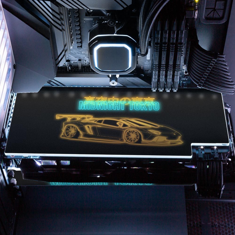 Midnight Tokyo Liberty RGB GPU Backplate - In House - V1Tech