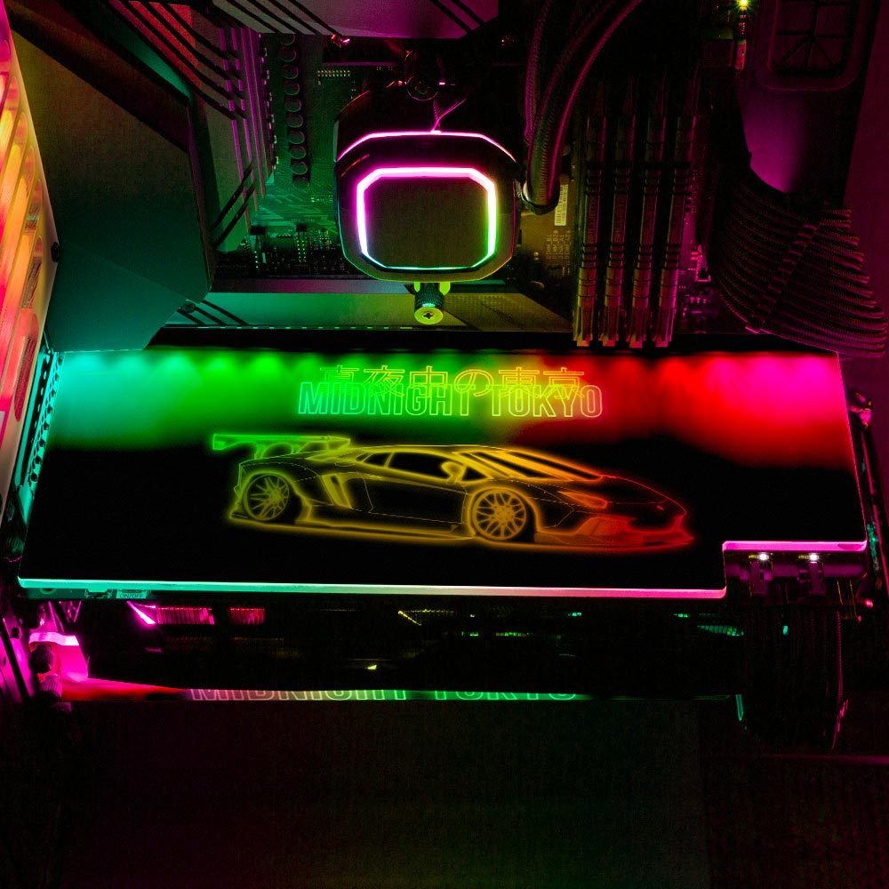 Midnight Tokyo Liberty RGB GPU Backplate - In House - V1Tech