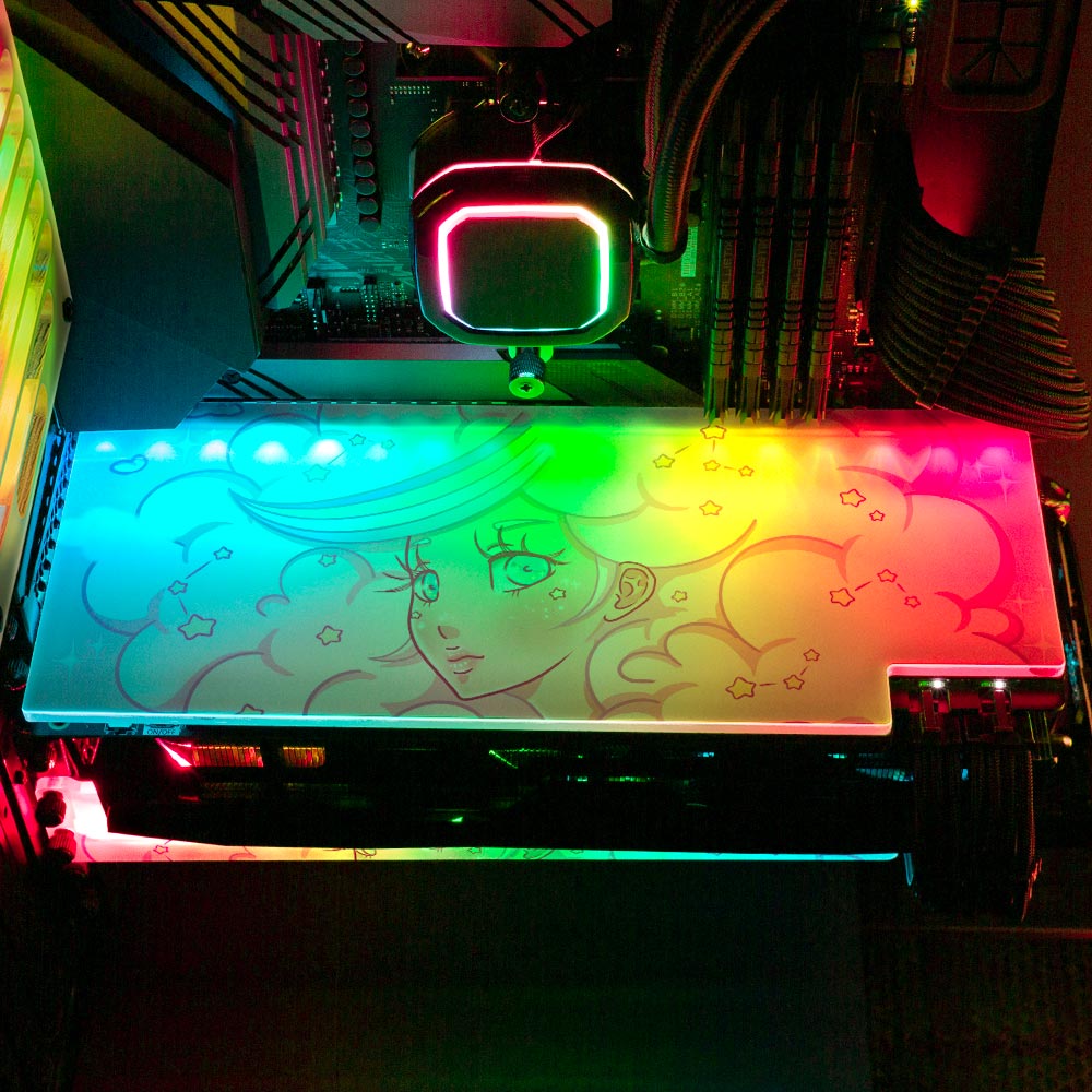 Moon or Sun RGB GPU Backplate - Piumeli - V1Tech