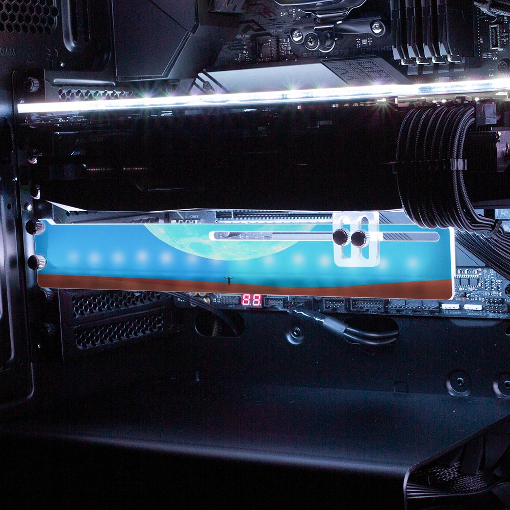 Moon Ritual RGB GPU Support Bracket - Spectacular.way - V1Tech