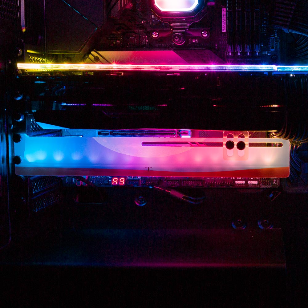 Moon Ritual RGB GPU Support Bracket - Spectacular.way - V1Tech