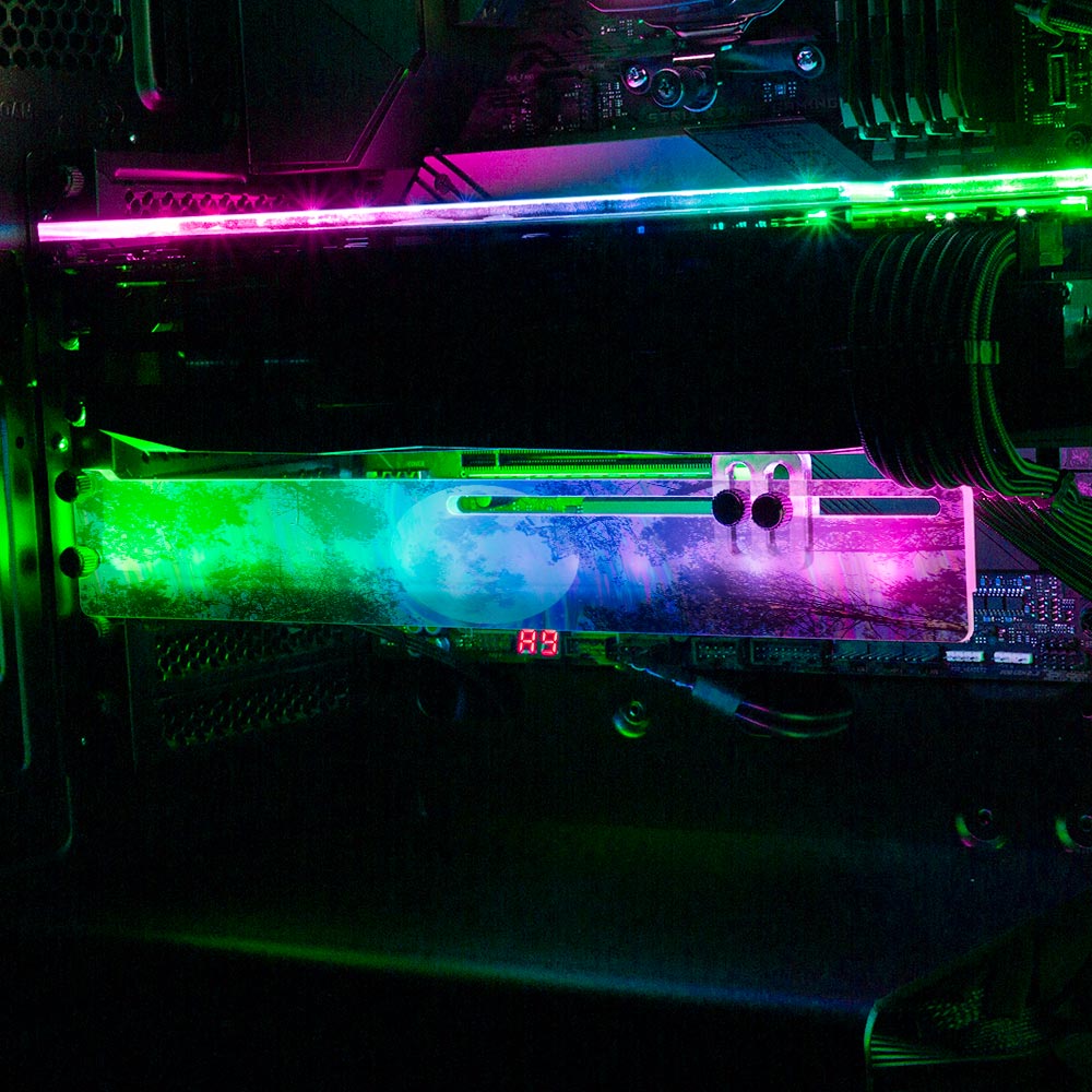 Moon Swirl RGB GPU Support Bracket - Cajuca Art - V1Tech